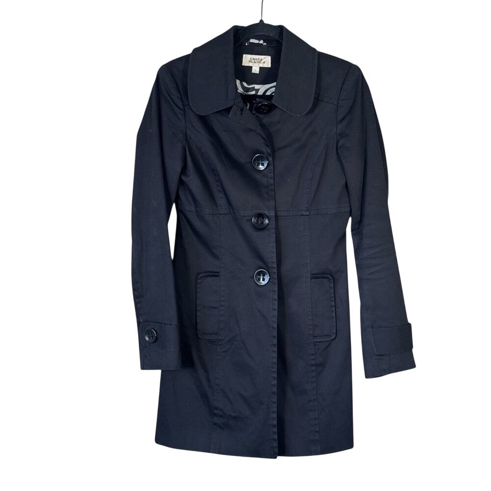Vintage Y2K Costa Blanco Black Pea Coat Womens 4 Classic Corpcore Preppy Spring